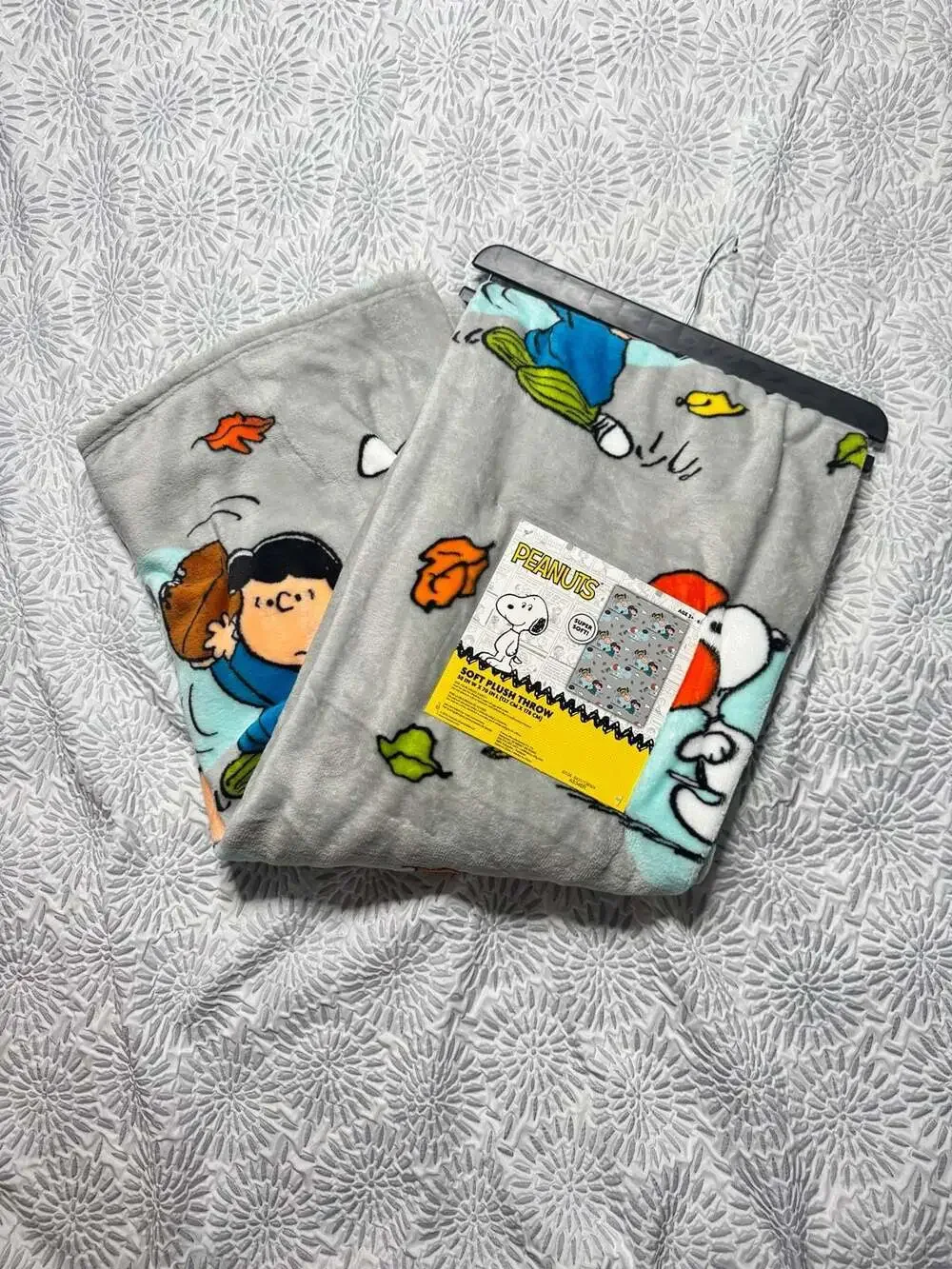 Peanuts Snoopy and Charlie Brown Fall Football Soft Plush Throw Blanket 50x70